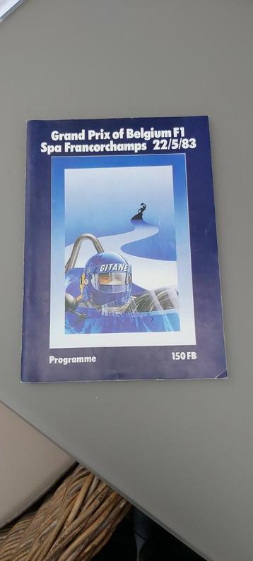 Programme F1 Spa-Francorchamps 1983