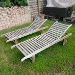 Ligbedden in teak, Tuin en Terras, Ophalen, Zo goed als nieuw