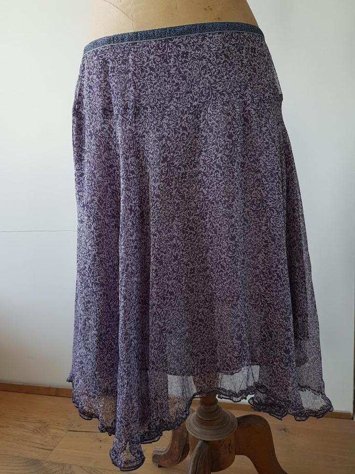 MODALINI - Jolie jupe motifs mauves violets - T.44, Kleding | Dames, Rokken, Gedragen, Maat 42/44 (L), Ophalen of Verzenden