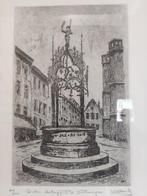 Ets André Wellens 'Quinten Matsijspoort', Antiek en Kunst, Kunst | Etsen en Gravures, Ophalen