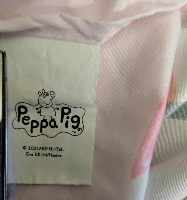 Peppa Pig dekbedovertrek + kussensloop 1 persoon, Huis en Inrichting, Slaapkamer | Beddengoed, Gebruikt, Dekbedovertrek, Eenpersoons