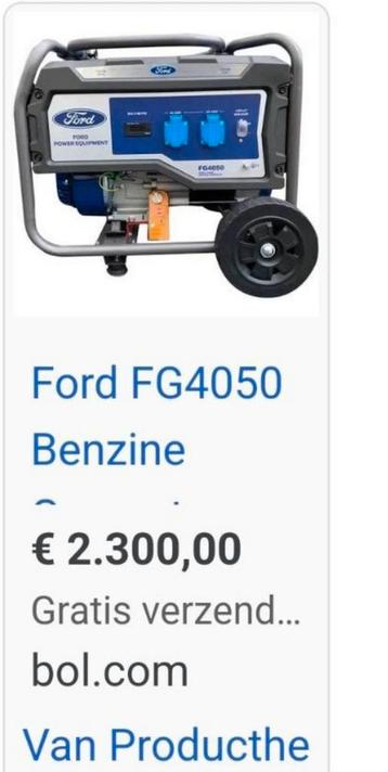 Stroomgroep Ford Fg4050 beschikbaar voor biedingen