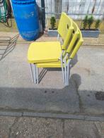 chaises de cuisine de patio en plastique vert noir, Jardin & Terrasse, Empilable, Plastique, Enlèvement, Utilisé