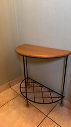 Table console demi-lune bois et fer forgé 60/30/60 cm, Enlèvement, Comme neuf, Bois