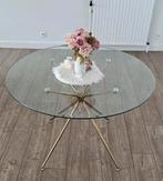ronde glazen eettafel, Huis en Inrichting, Tafels | Salontafels, Zo goed als nieuw, Glas