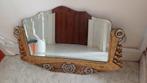 Vintage - Miroir biseauté sur cadre (inférieur) doré / argen, Enlèvement ou Envoi, Autres formes, 50 à 100 cm, Moins de 100 cm