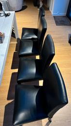 eetkamer stoelen - leder - zwart, Zwart, Ophalen