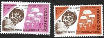 2 Postzegels Vijf jaar onafhankelijkheid 1965 Congo-Kinshasa beschikbaar voor biedingen