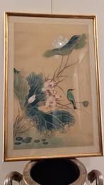 Chinees of japans gesigneerd schilderij op zijde, Antiek en Kunst, Ophalen