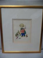 ca 1950 Josette BOLAND Originele lithografie prent KERSTMIS, Antiek en Kunst, Ophalen of Verzenden