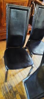Lot 6 chaises, Huis en Inrichting, Stoelen, Ophalen, Gebruikt, Zwart, Leer