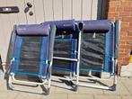 Set van 3 kampeerstoelen met verstelbare rugleuning, Caravans en Kamperen, Kampeermeubelen, Ophalen, Gebruikt, Campingstoel