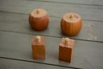 4 massief houten meubelpoten, 2 ronde suède 8,5 cm x x H 7 c, Verzenden, Gebruikt, Knutselwerk