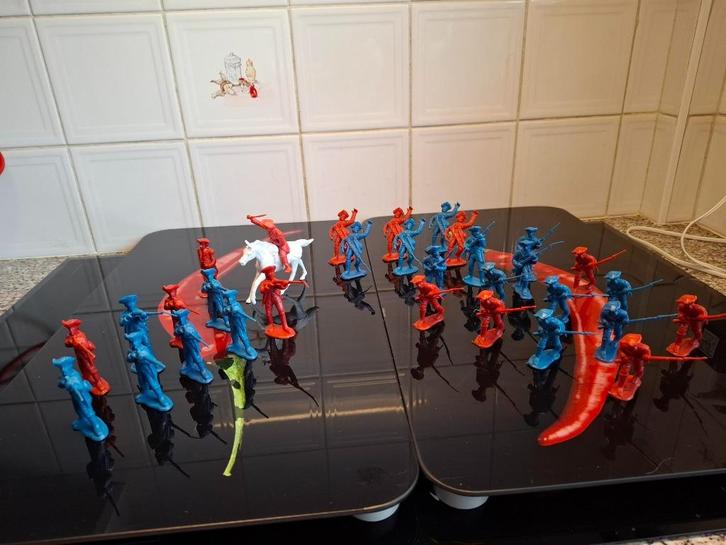 31 soldaatjes van BMC  54mm, Verzamelen, Poppetjes en Figuurtjes, Gebruikt, Ophalen of Verzenden