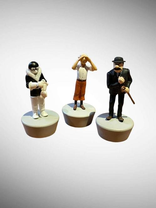 Lot de 3 figurines Tintin dupond et au pays des soviets, Collections, Personnages de BD, Comme neuf, Statue ou Figurine, Tintin