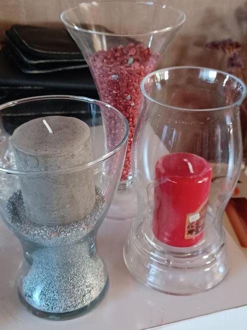 Pakketten vazen, theelichtjes, kandelaars aan 5€ per foto, Huis en Inrichting, Woonaccessoires | Vazen, Zo goed als nieuw, Ophalen