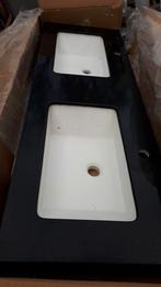 Dubbele wasbak lavabo met zwart rand nieuw, Doe-het-zelf en Bouw, Sanitair, Ophalen of Verzenden, Zo goed als nieuw