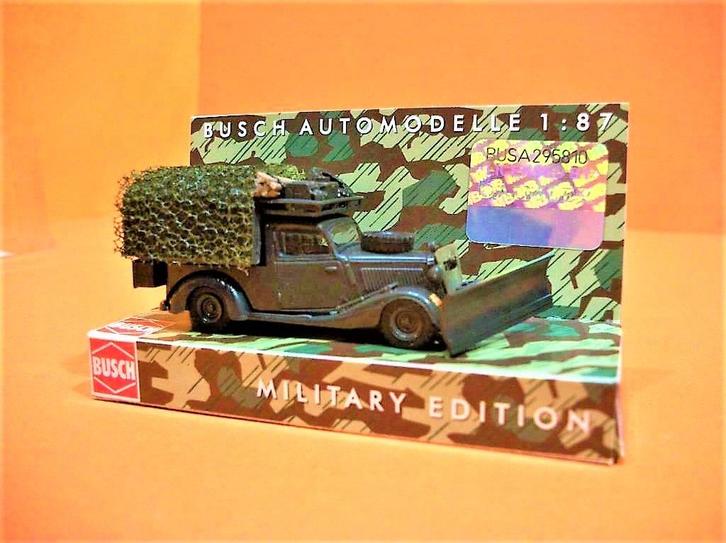 Mercedes 170V - Chasse-Neige - Military Edition - BUSCH H0, Hobby & Loisirs créatifs, Trains miniatures | HO, Neuf, Autres types