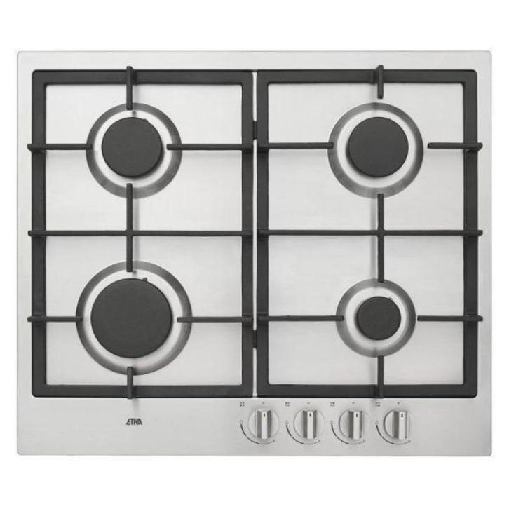 ETNA KG859RVSA Gaskookplaat 59 cm - nieuw - laagste prijs, Elektronische apparatuur, Kookplaten, Nieuw, Inbouw, Gas, 4 kookzones