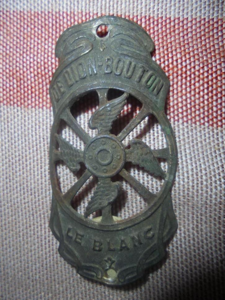 balhoofdplaatje de dion bouton le blanc kopmerk, Antiek en Kunst, Curiosa en Brocante, Ophalen of Verzenden