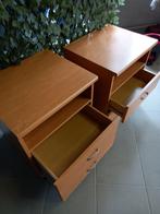 2 nachtkastjes in essenhout, 2 schuiven+nis, H=55,B=48,D=42, Huis en Inrichting, Ophalen, Gebruikt, 55 tot 70 cm, 45 tot 65 cm