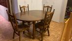 Eiken tafel met 4 stoelen, Ophalen