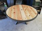 table ronde 150cm pied unique touret bobine, Ophalen, Metaal, 150 tot 200 cm, Rond