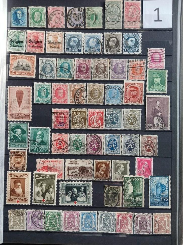 Lot van meer dan 420 gebruikte postzegels uit België., Postzegels en Munten, Postzegels | Europa | België, Gestempeld, Overig