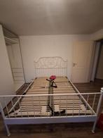 Bed metalen frame wit, Huis en Inrichting, Slaapkamer | Bedden, Ophalen, Wit, Tweepersoons, Zo goed als nieuw