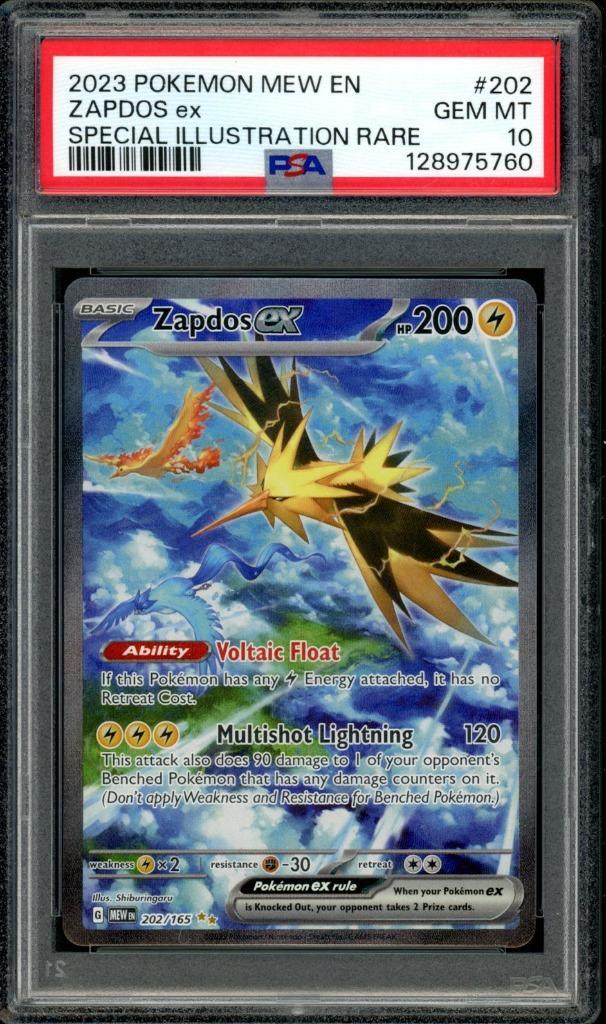 Zapdos ex [SIR] PSA 10 - 202/165 - Scarlet & Violet - 151, Hobby en Vrije tijd, Verzamelkaartspellen | Pokémon, Zo goed als nieuw