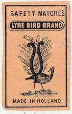 LUCIFERS OUDE  LYRE BIRD BRAND, Verzamelen, Verzenden, Nieuw, Luciferdoosjes of -merken