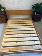 Lit bas en bois, Queen size, Beige, 140 cm, Enlèvement