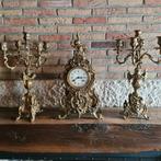 Klok en kandelaars schouwgarnituur, Ophalen of Verzenden