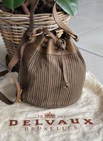 Sac Delvaux Toile de Cuir marron kaki vintage, Ophalen of Verzenden, Zo goed als nieuw