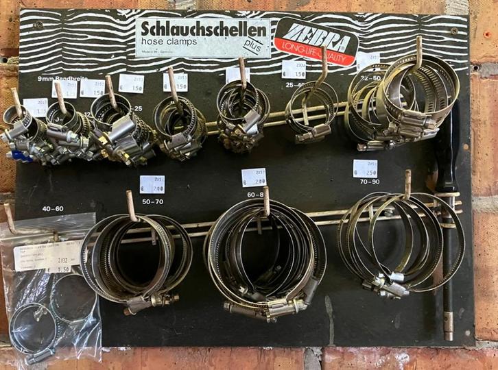 Slangklemmen lot ophangbord ZEBRA., Auto-onderdelen, Motor en Toebehoren, Amerikaanse onderdelen, Mini, Oldtimer onderdelen, Overige automerken