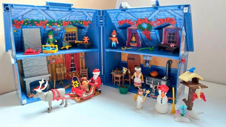 Playmobil 5755 Verplaatsbaar kerstmanhuis + extra, Kinderen en Baby's, Speelgoed | Playmobil, Zo goed als nieuw, Complete set