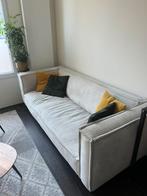 Witte ribstof zetel, Huis en Inrichting, Ophalen, Gebruikt, Driepersoons, 75 tot 100 cm