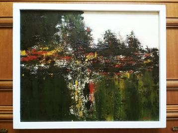 "Abstract Landschap. Groen" Schilderij   beschikbaar voor biedingen