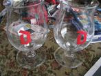 Bierglas Duvel 2 stuks opdruk taste like heaven rode D, Verzamelen, Ophalen of Verzenden, Zo goed als nieuw, Glas of Glazen, Duvel