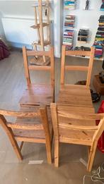 4 houten ikea stoelen, Huis en Inrichting, Ophalen, Gebruikt, Hout, Vier