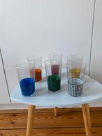 Lot de 6 verres à limonade vintage modèle pied de poule, Comme neuf