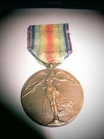 Médaille interalliée de la victoire Belge WW1, Collections, Armée de terre, Enlèvement ou Envoi, Ruban, Médaille ou Ailes