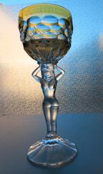 Verre à vin ambré en cristal lourd très spécial en parfait é, Antiquités & Art, Enlèvement ou Envoi