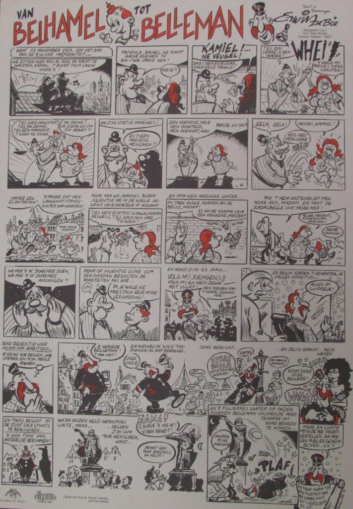 STRIPPOSTER beperkte oplage/ DE BELLEMAN, Verzamelen, Stripfiguren, Ophalen of Verzenden