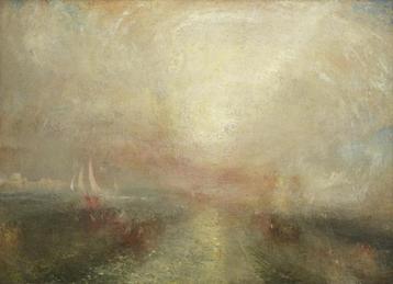 Superbe toile de J.M.W. Turner « Un yacht s'approche de la c