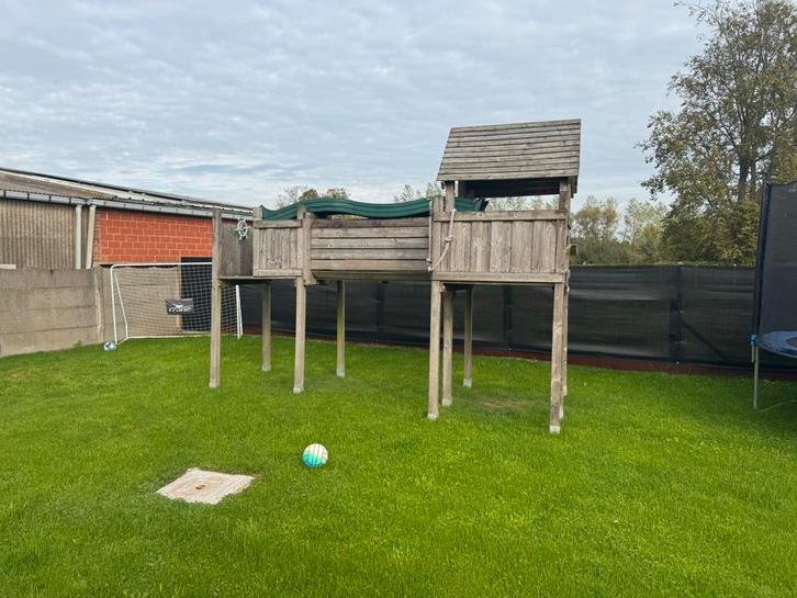 Grote speeltoren, Kinderen en Baby's, Speelgoed | Buiten | Speeltoestellen, Gebruikt, Klimtouw, Klimwand, Loopbrug, Overige typen