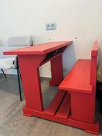 Retro houten schoolbank voor 2 kinderen, Huis en Inrichting, Bureaus, Ophalen, Gebruikt, Bureau