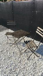 Bistro set 1950, Tuin en Terras, Ophalen, Gebruikt, Metaal, Inklapbaar