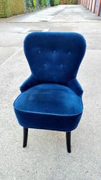 Mooie Fluwelen Fauteuil, Huis en Inrichting, Fauteuils, Ophalen, Hout, Gebruikt, Minder dan 75 cm