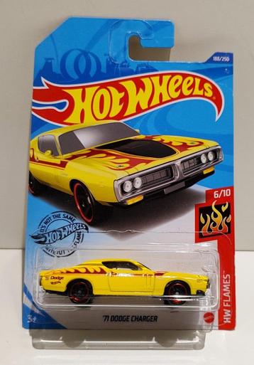 Hot Wheels ´71 Dodge Charger Geel Flames (2018) beschikbaar voor biedingen
